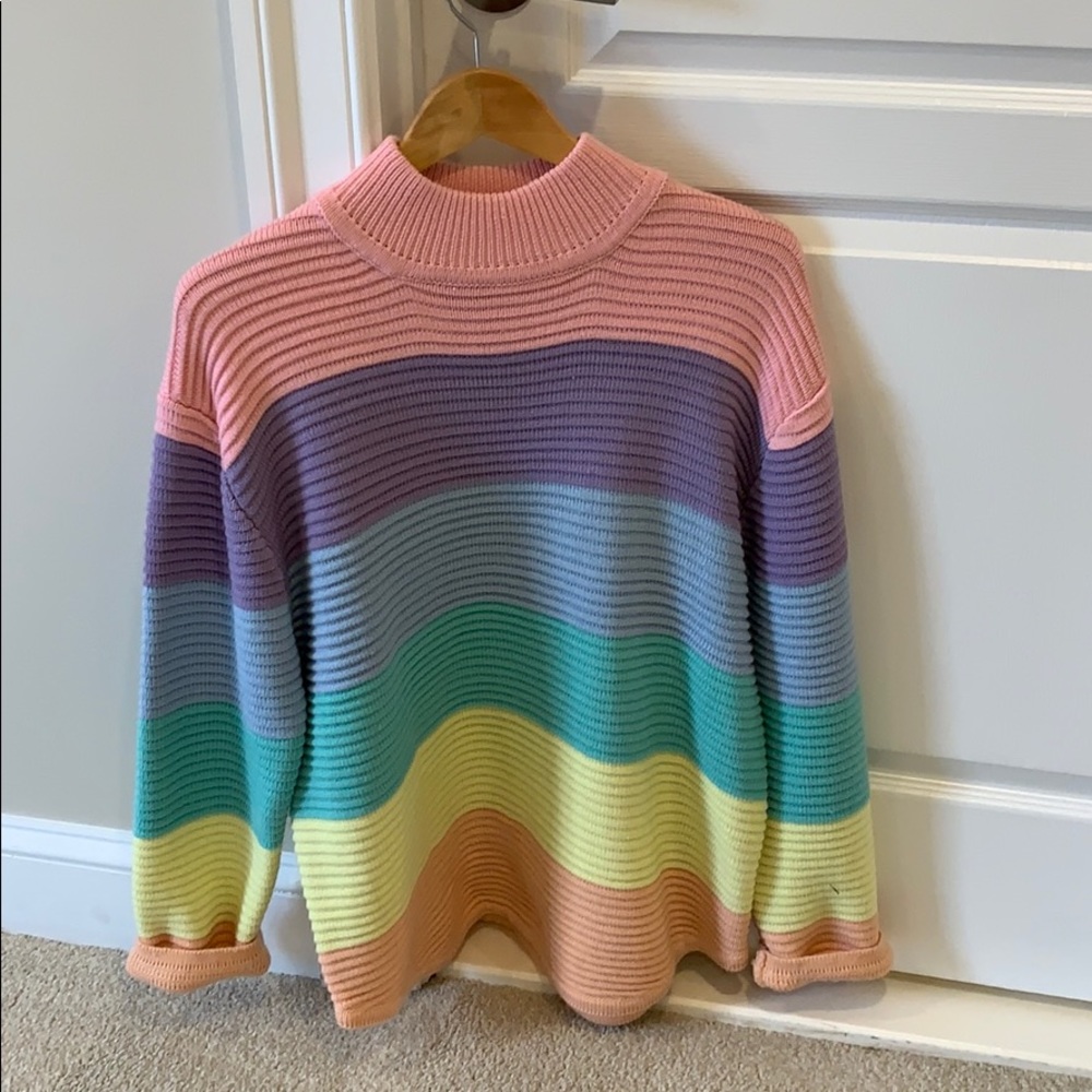 Rare UNIF rainbow sweater turtleneck